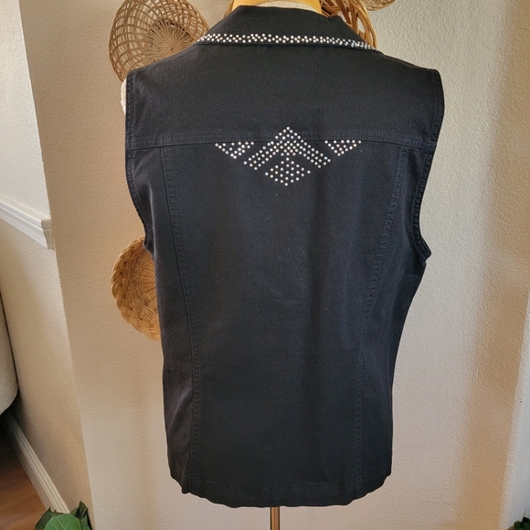 Katina Marie Rhinestone Bling Vest  SZ L Western - Picture 6 of 6